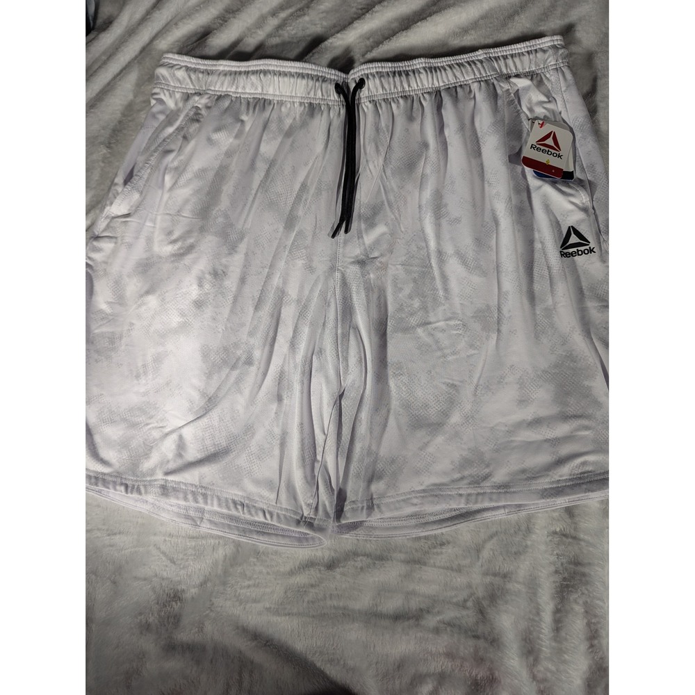 Reebok Core Short Mens 3XL White NWT RBK-Dry Athletic Gym Training Snake Print